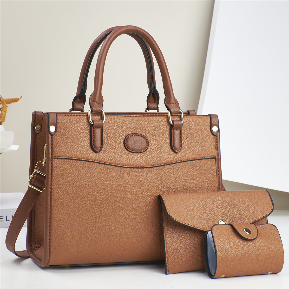 Conjunto de Bolsa de Ombro de Três Peças Estilosas Para Mulheres Bolsas Mãe e Filha