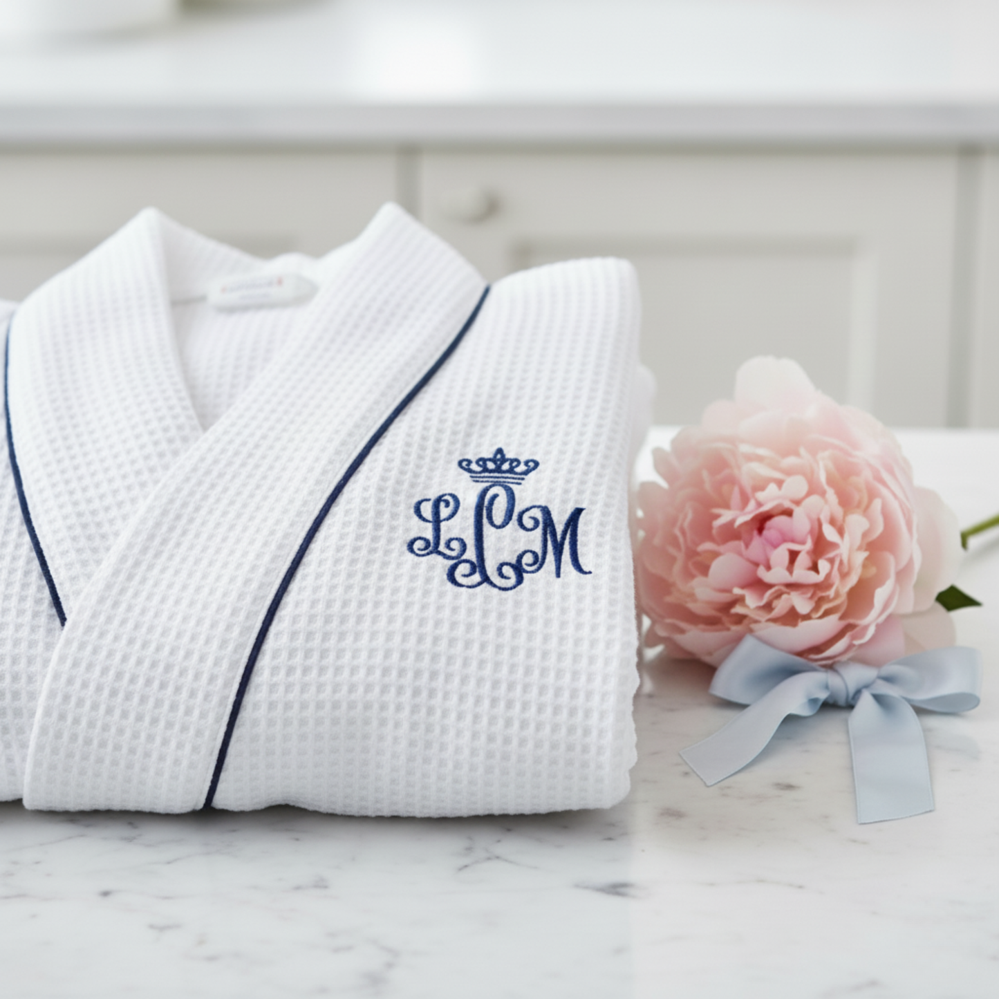 Robe Waffle Feminino na Altura do Joelho