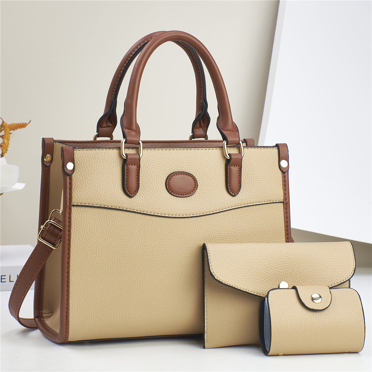 Conjunto de Bolsa de Ombro de Três Peças Estilosas Para Mulheres Bolsas Mãe e Filha