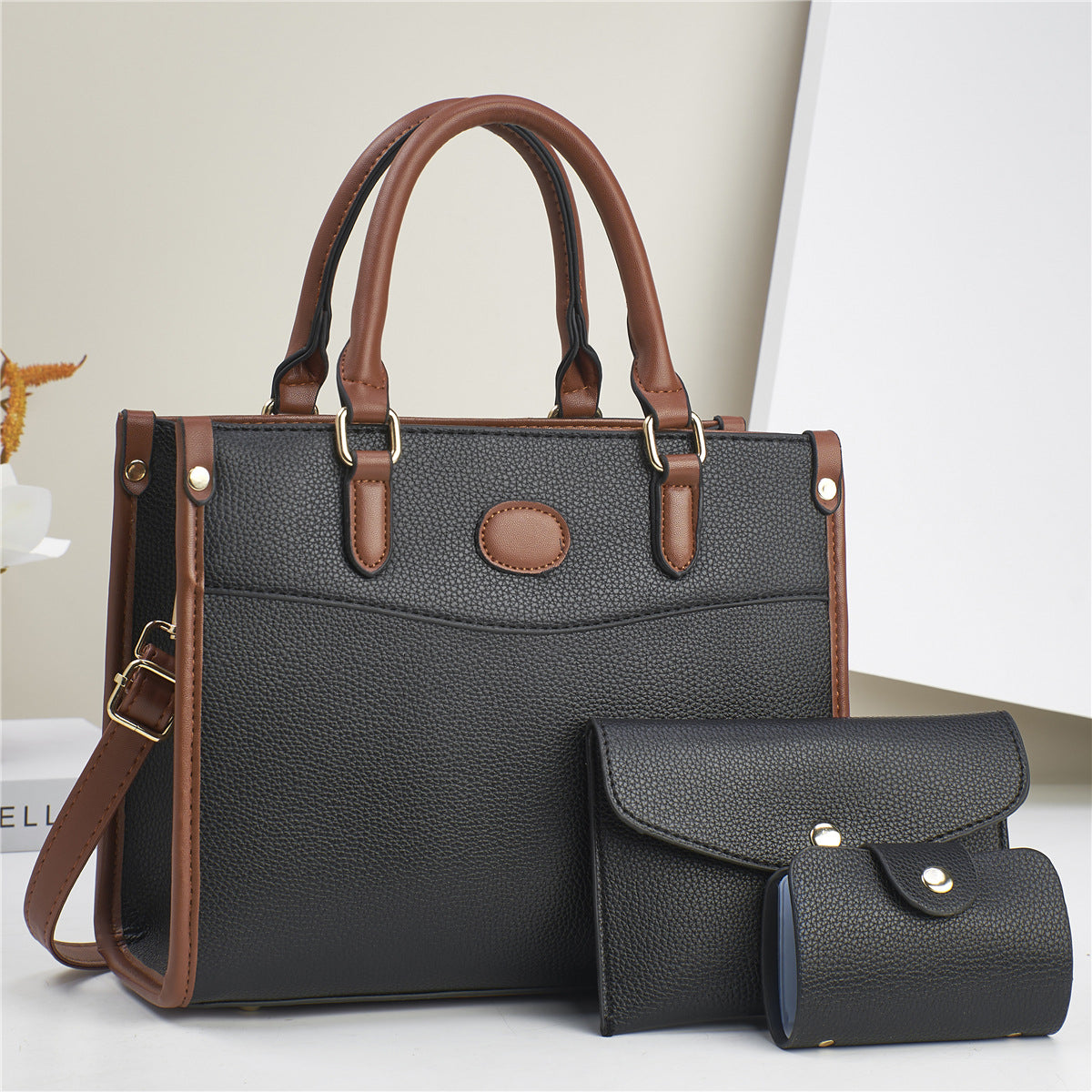 Conjunto de Bolsa de Ombro de Três Peças Estilosas Para Mulheres Bolsas Mãe e Filha