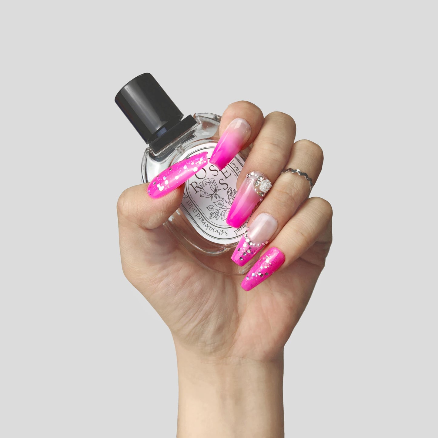 GGddsha Unhas Artesanais de Pmma Acrílico Unhas Postiças Reutilizáveis Curtas Kit Com Caixa Presentes Para Mulheres, Blush Elegance