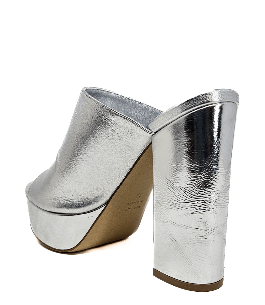 Sandália Marilu Silver Plataforma Peep Toe