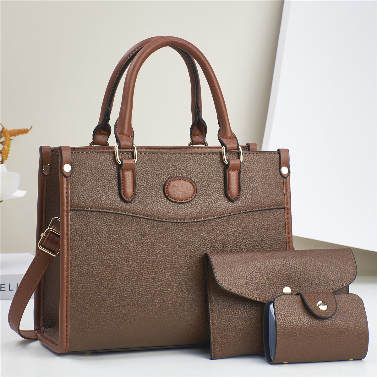 Conjunto de Bolsa de Ombro de Três Peças Estilosas Para Mulheres Bolsas Mãe e Filha