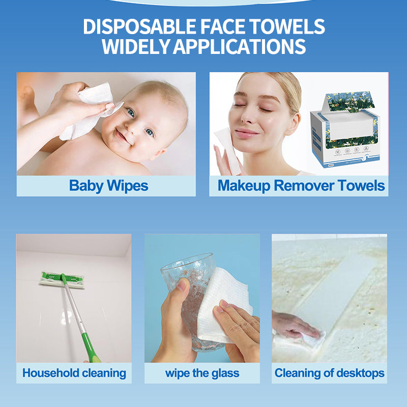 Toalhas para pele sensível, removedor de maquiagem, limpeza, cuidado, viagem XL, toalha facial aprovada por dermatologistas USDA Biobased, toalha facial descartável testada clinicamente cosmética