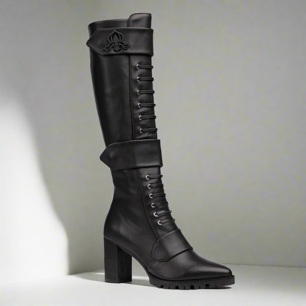 Michaela V Aspen Marta – Botas de Couro Pretas