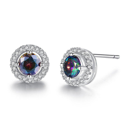 Brincos de Topázio Crystal Halo