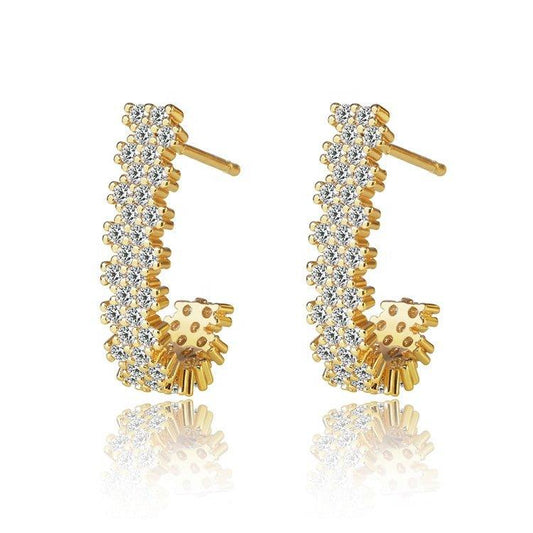 Brincos de Argola J com Zircônia Cúbica