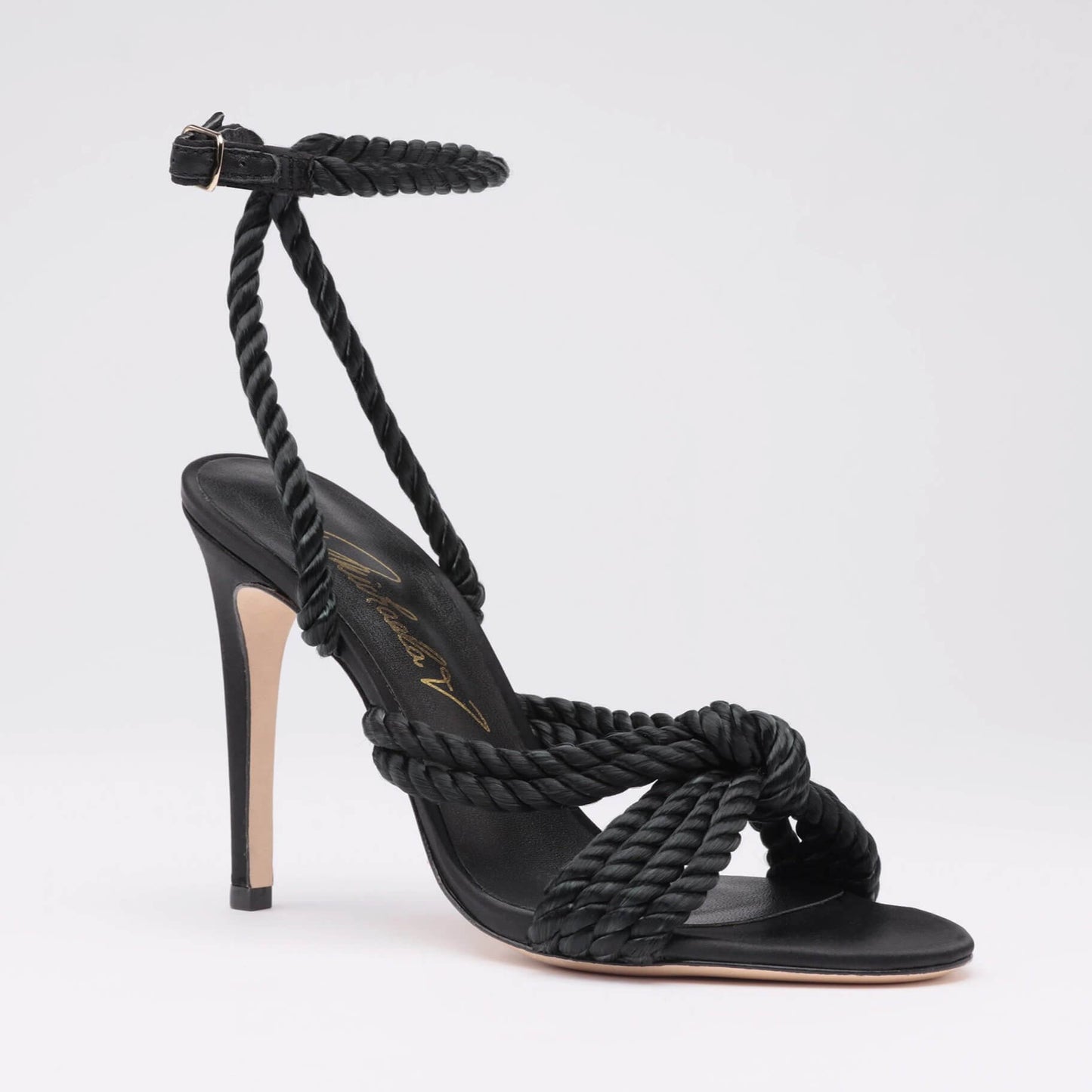 Michaela V Selene Scarpin de cetim • Preto