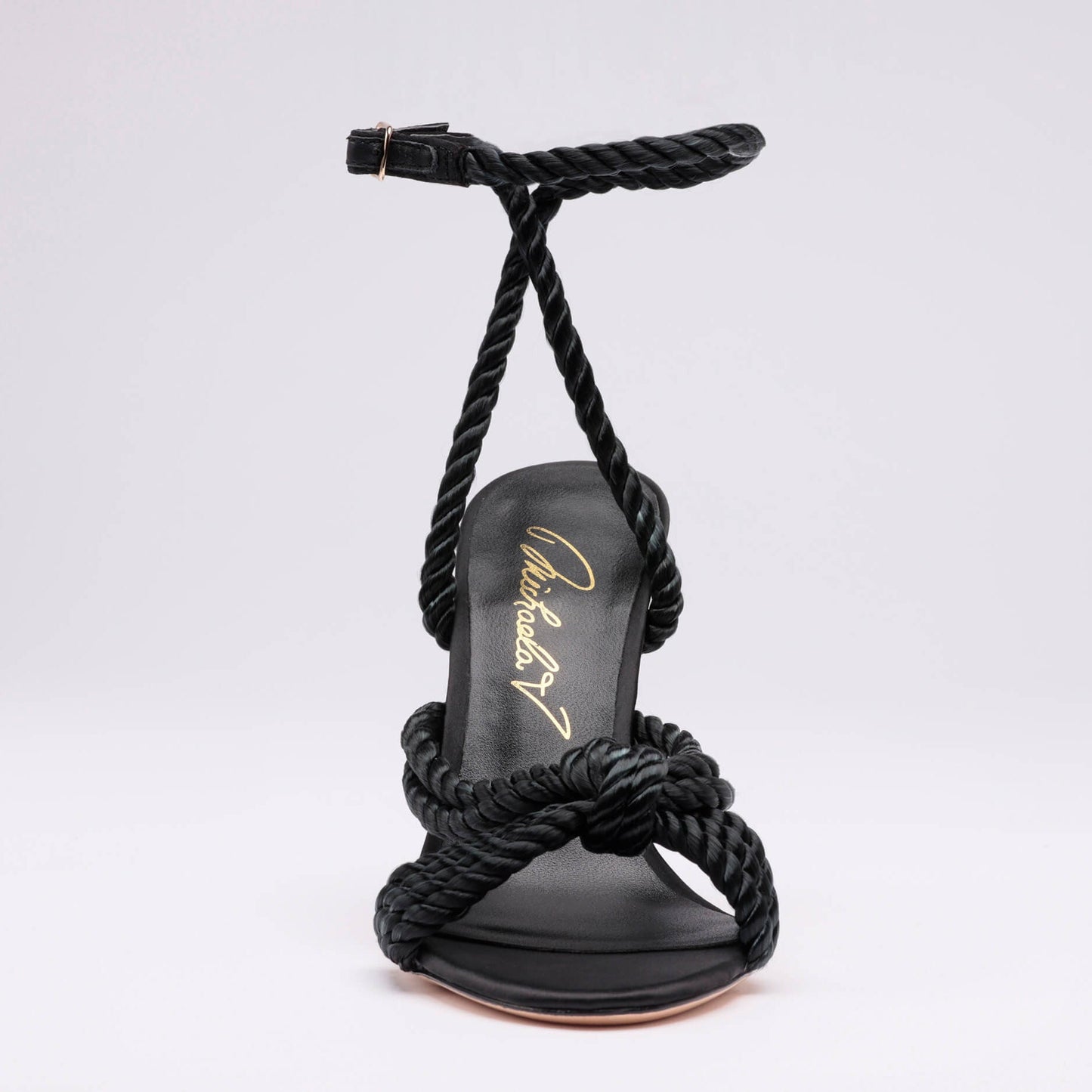 Michaela V Selene Scarpin de cetim • Preto