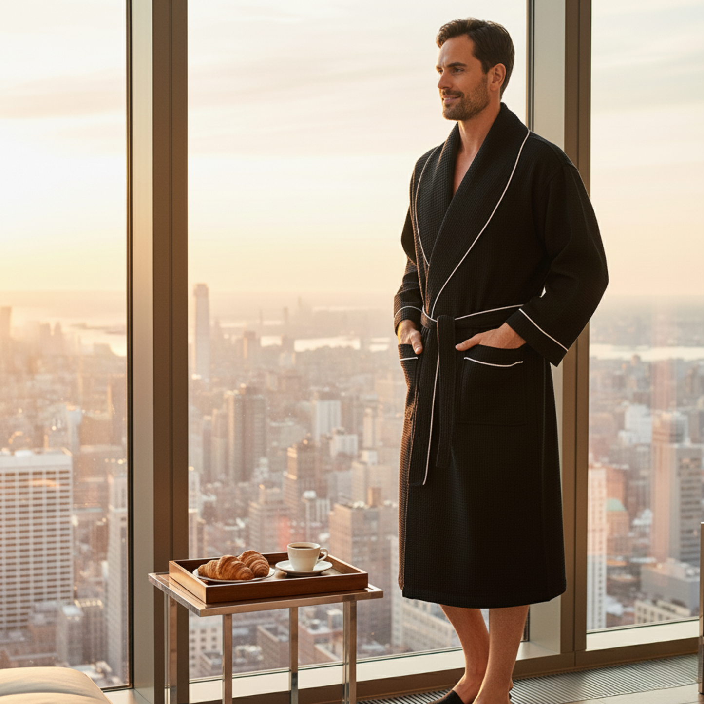 Robe Masculino de Waffle Premium