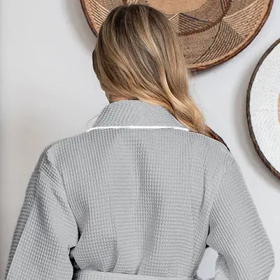 Robe Waffle Feminino na Altura do Joelho