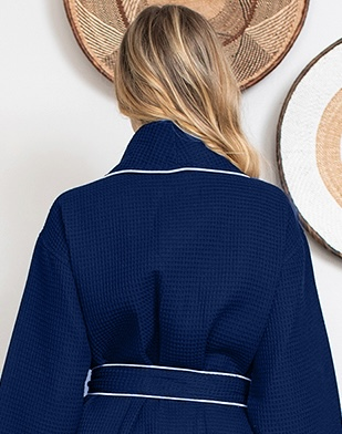 Robe Waffle Feminino na Altura do Joelho