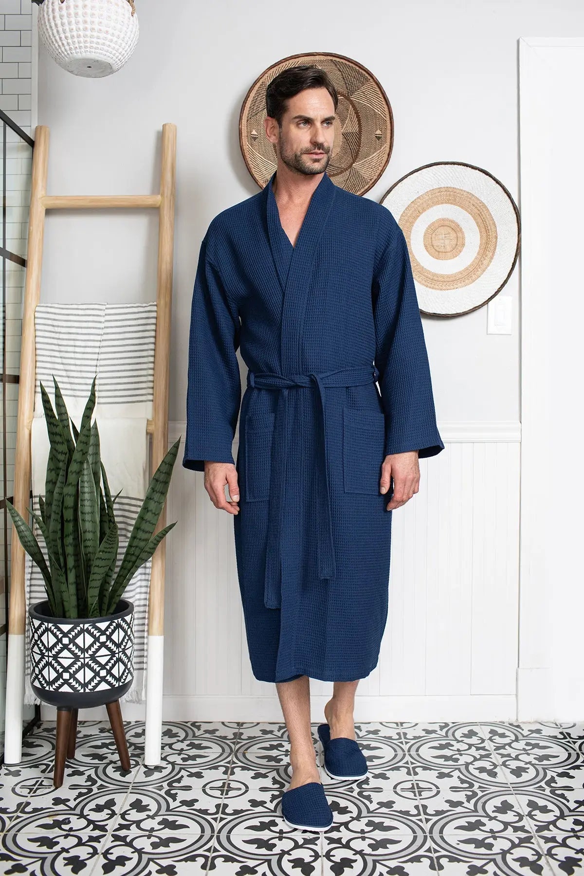 Roupão Waffle Spa para Homens - Absorvente, Leve