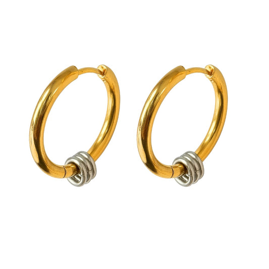 Brincos Bicolor Metal Misto Estilo Assinatura