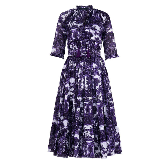 Eden Dress Antilles Toile White Lilac Dress