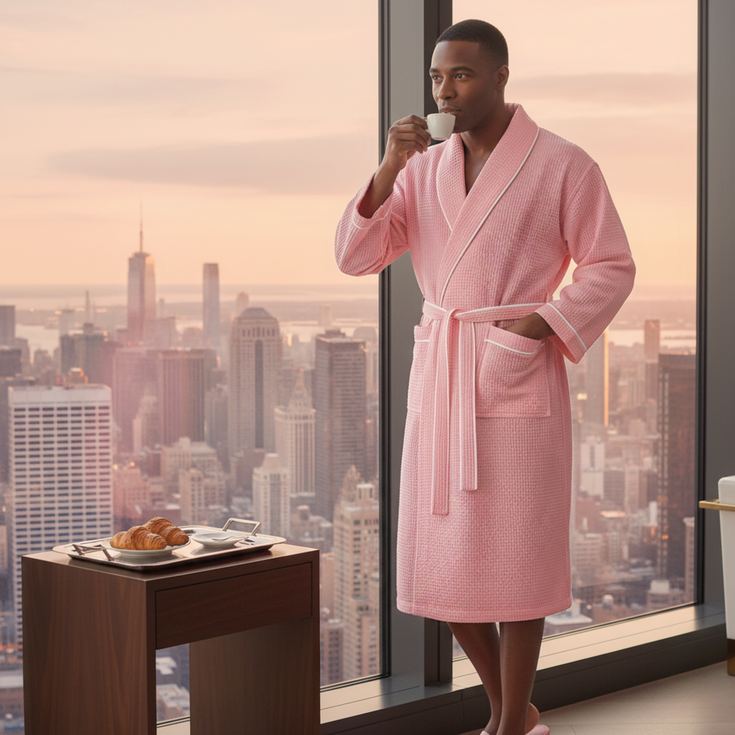 Robe Masculino de Waffle Premium