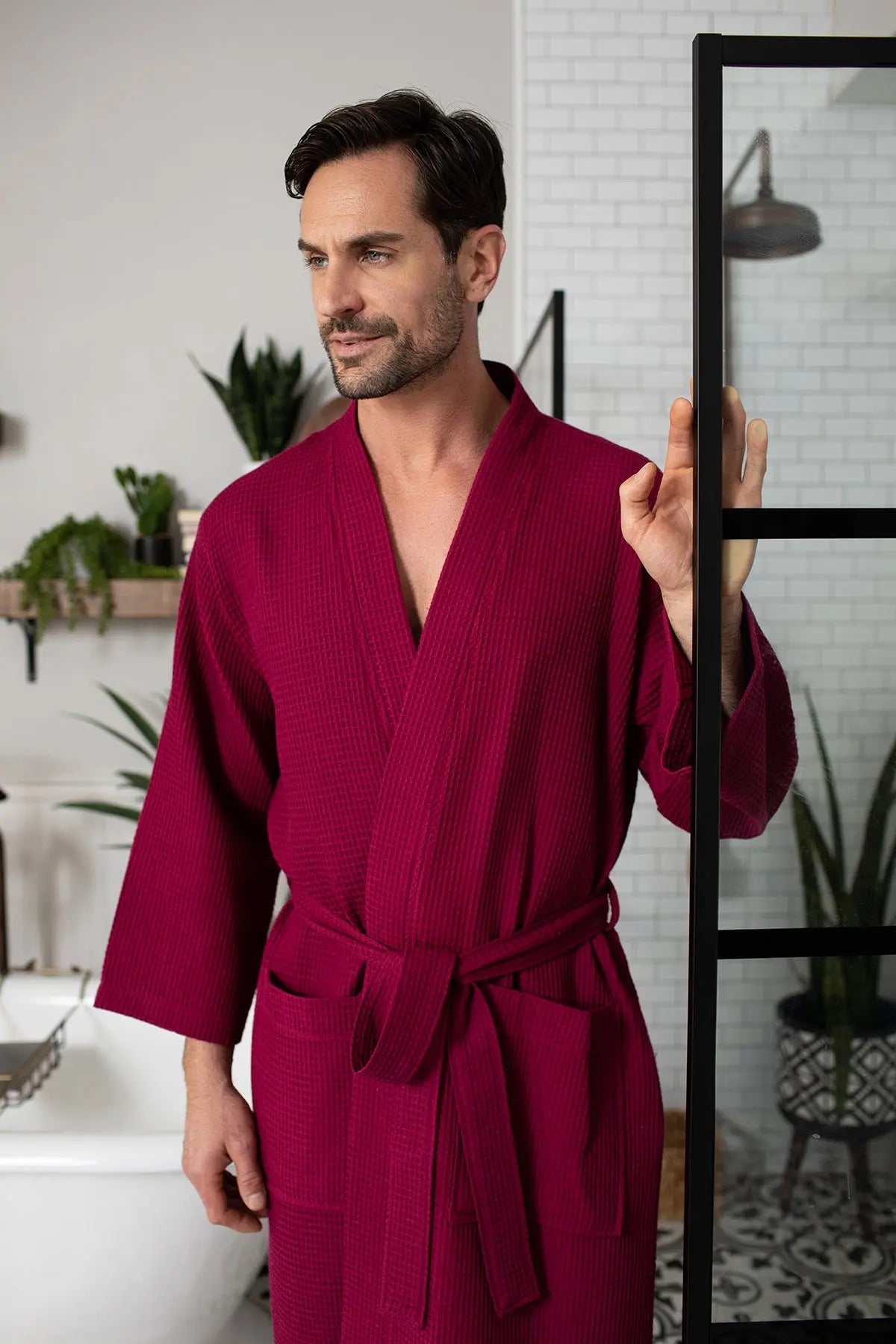 Roupão Waffle Spa para Homens - Absorvente, Leve