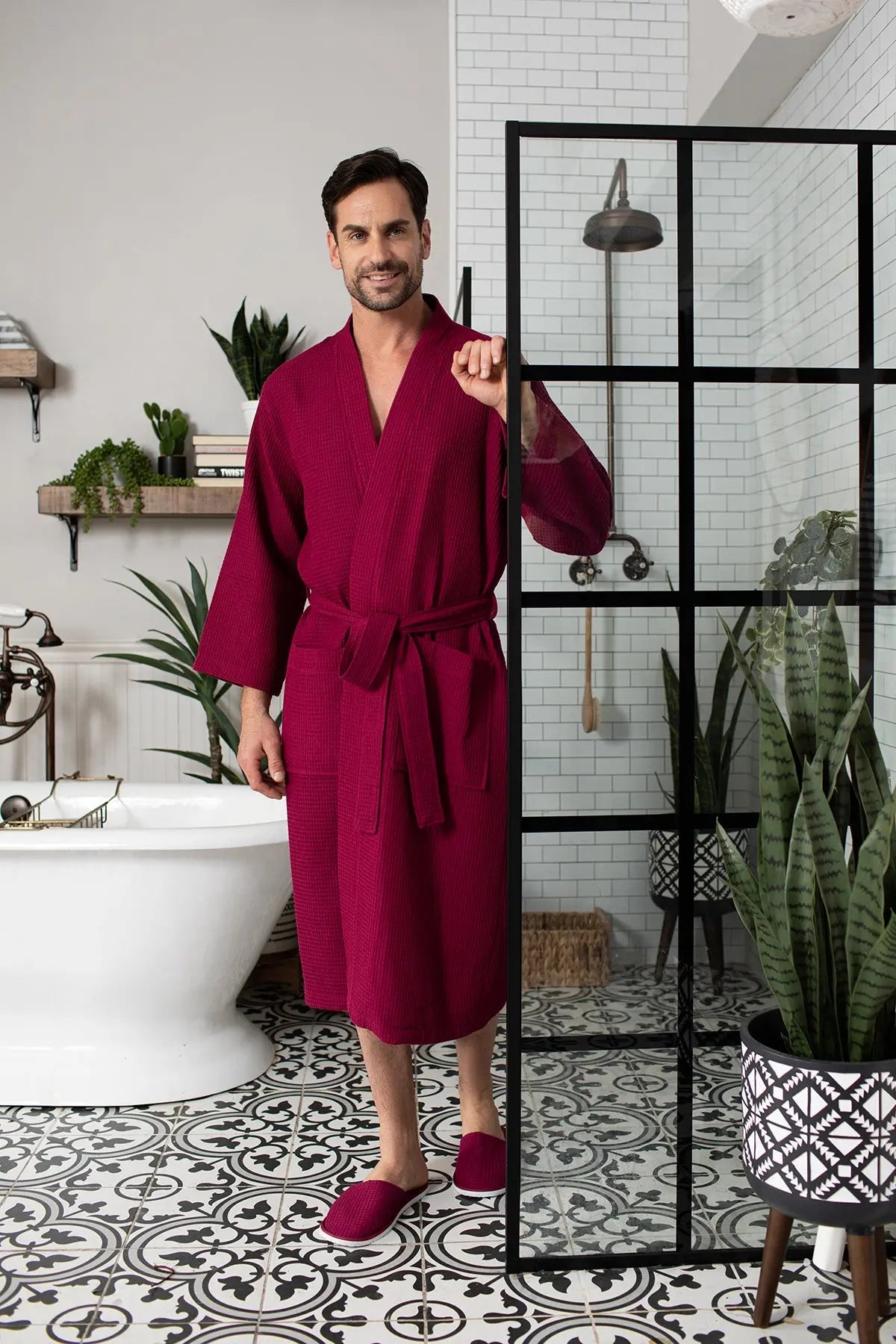Roupão Waffle Spa para Homens - Absorvente, Leve