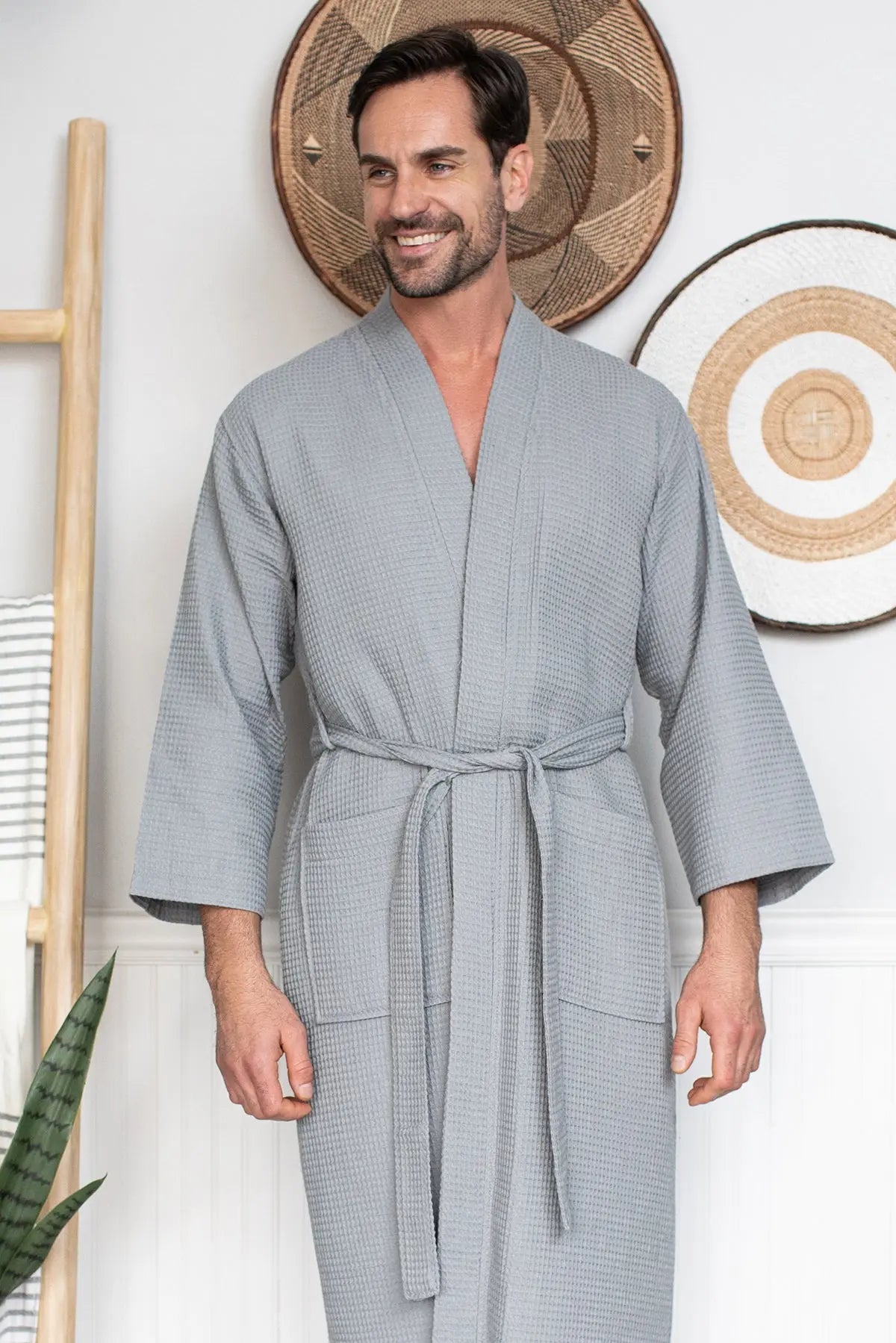 Roupão Waffle Spa para Homens - Absorvente, Leve