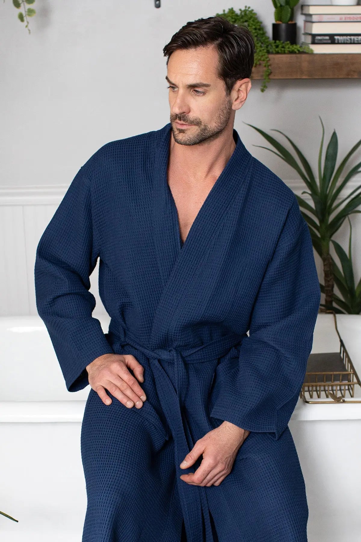 Roupão Waffle Spa para Homens - Absorvente, Leve