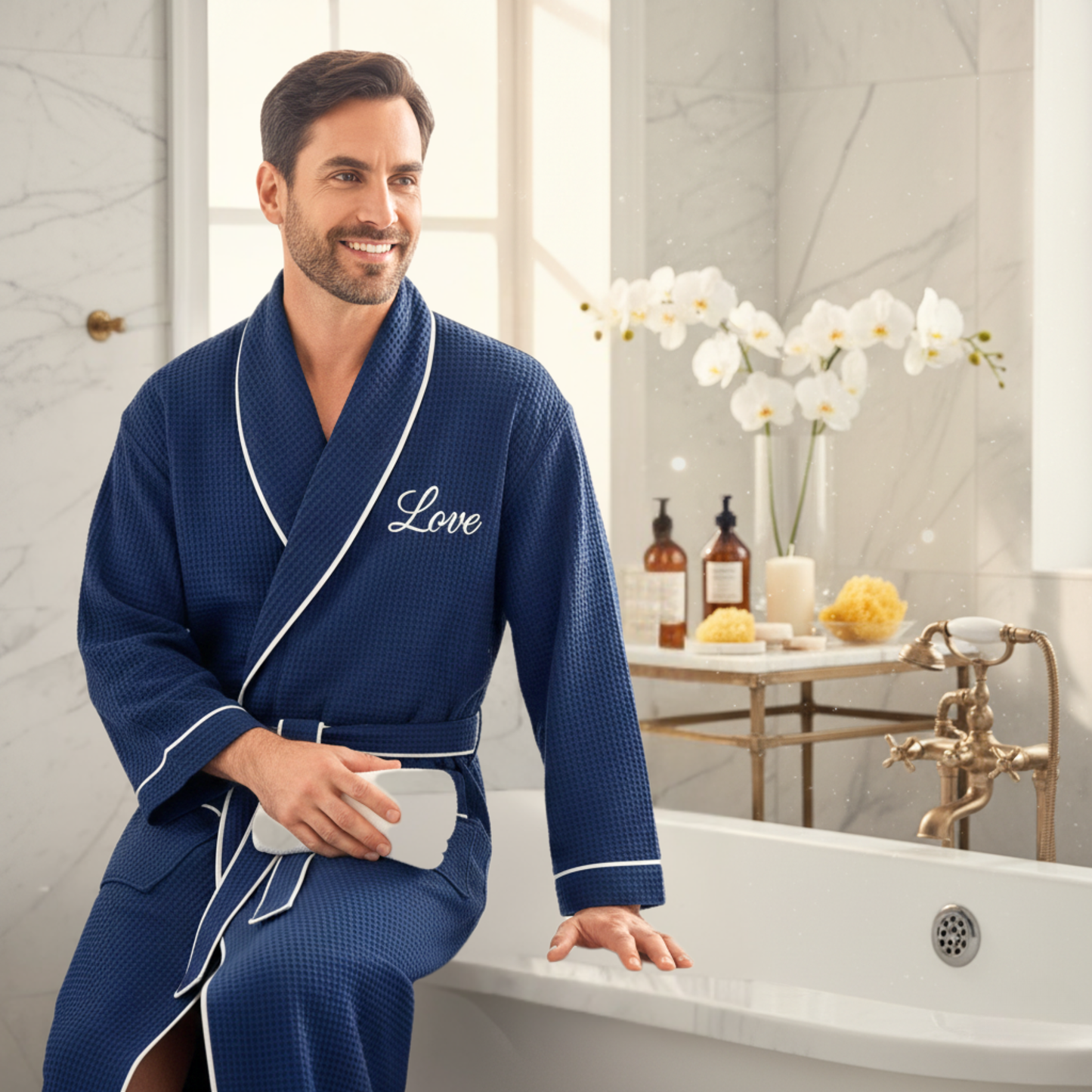 Robe Masculino de Waffle Premium