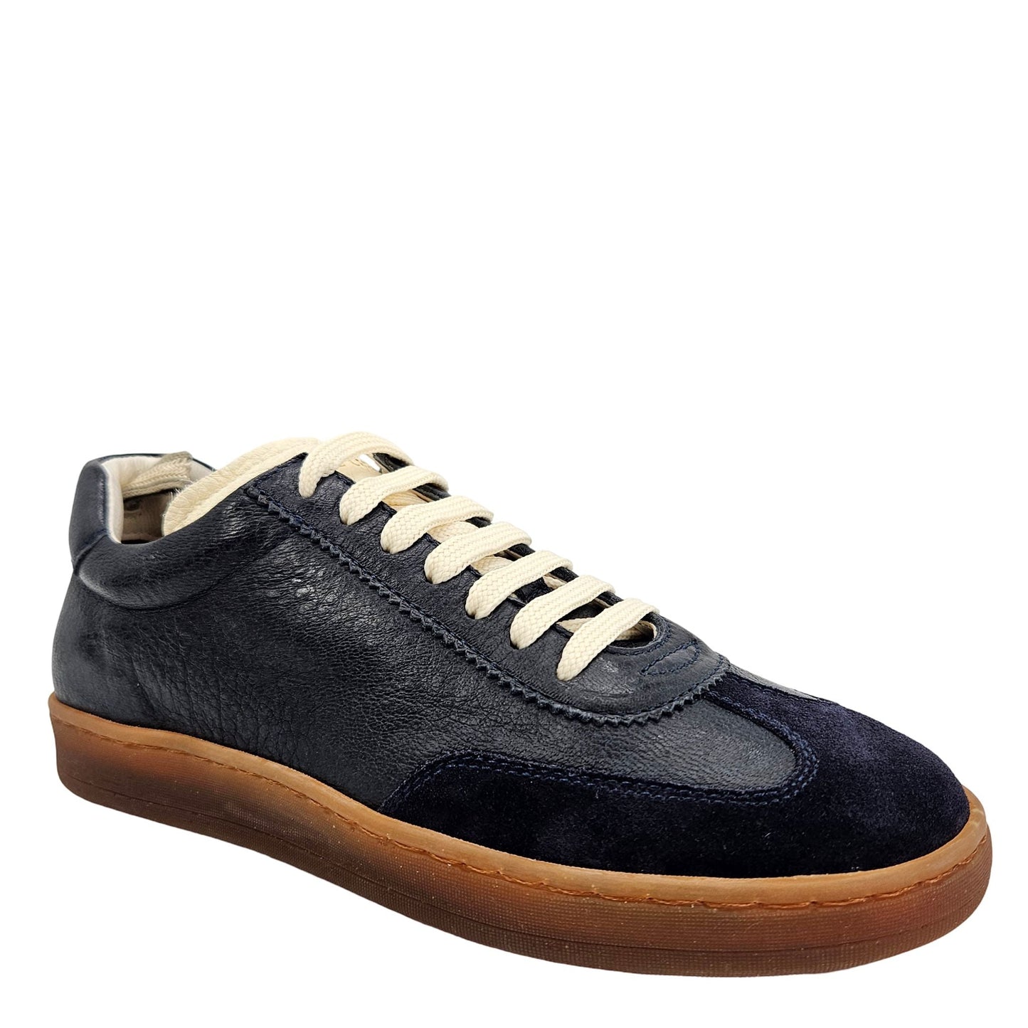 Chance/101 Blue Leather Lace Up Sneaker