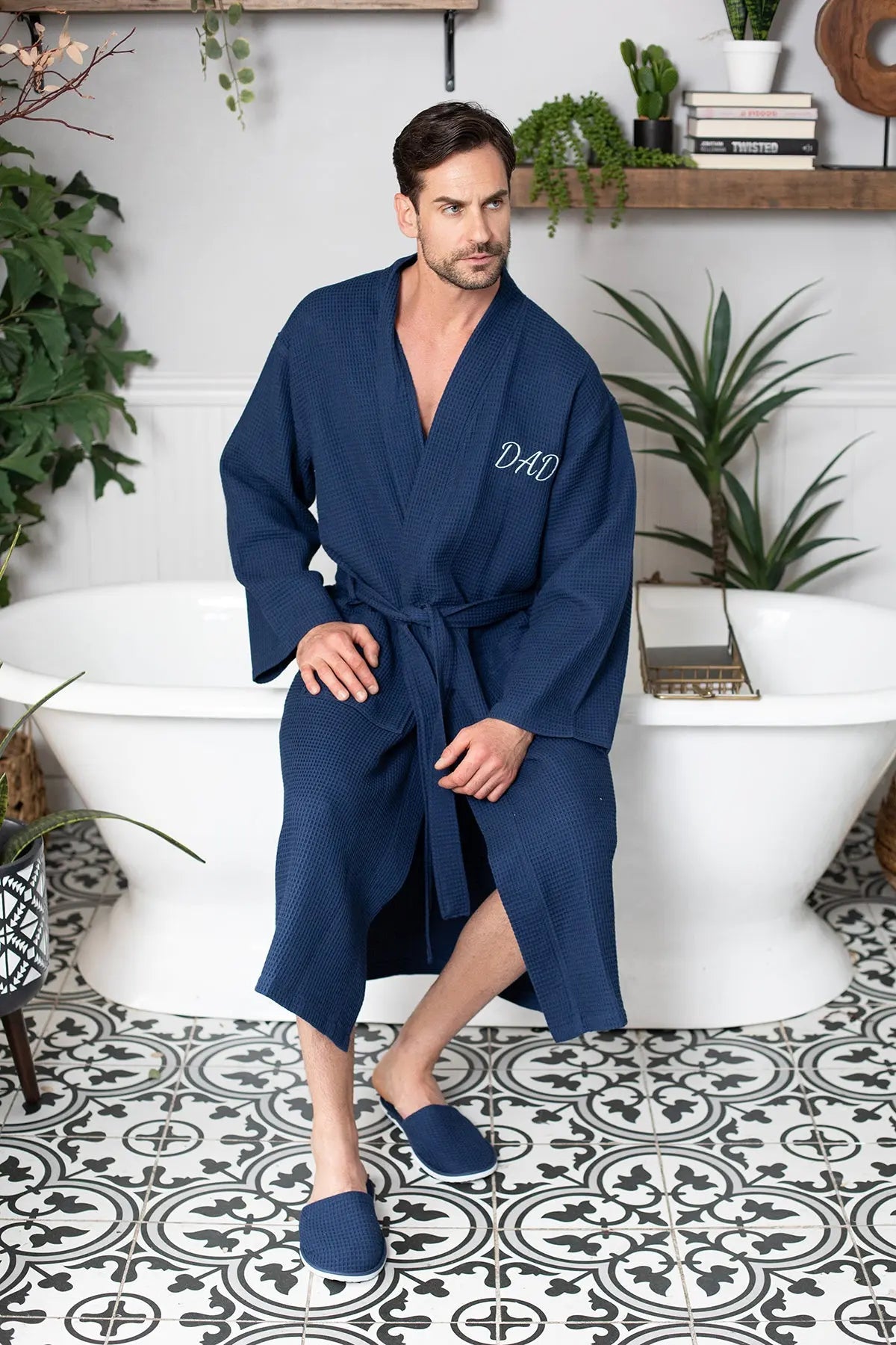 Roupão Waffle Spa para Homens - Absorvente, Leve