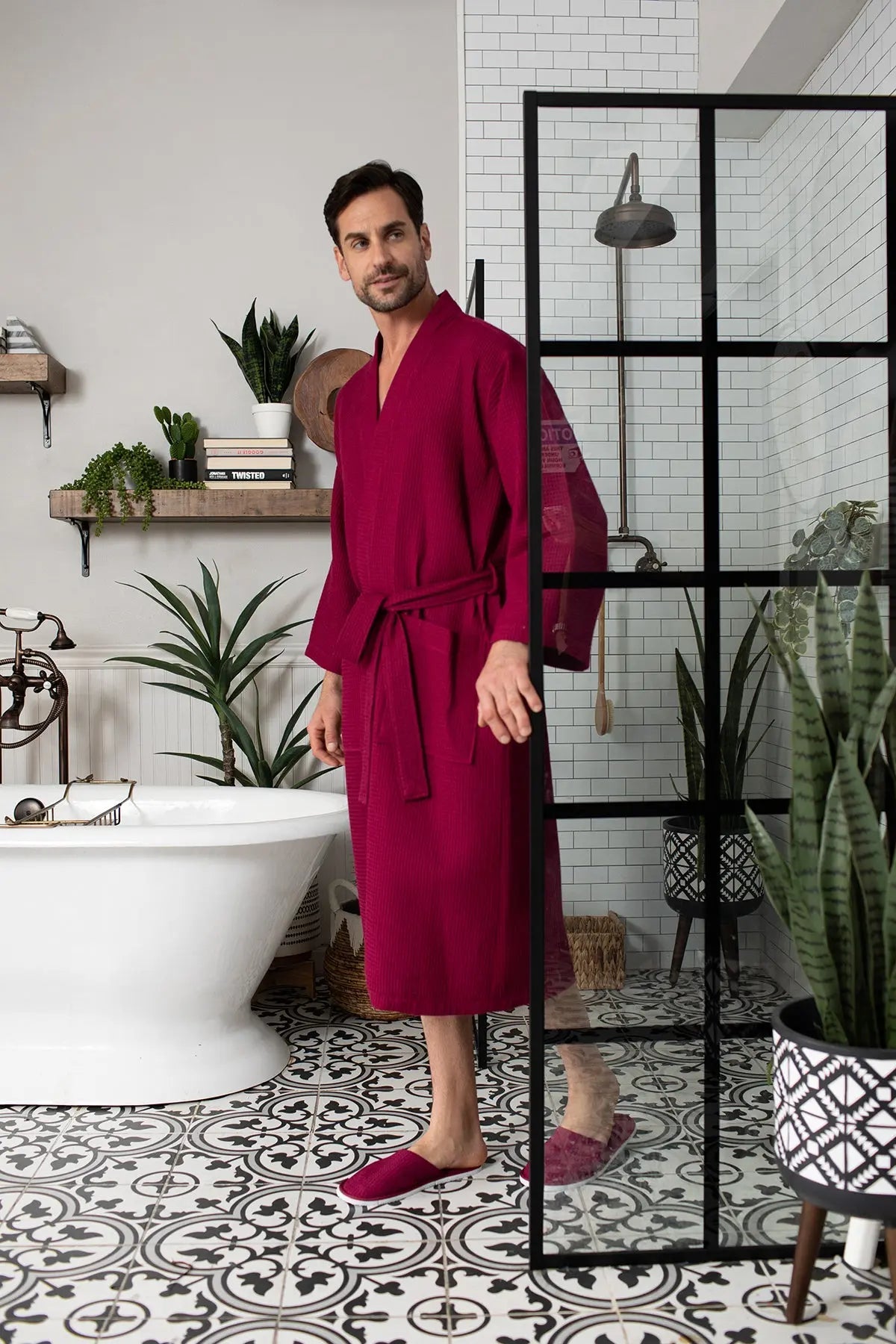 Roupão Waffle Spa para Homens - Absorvente, Leve