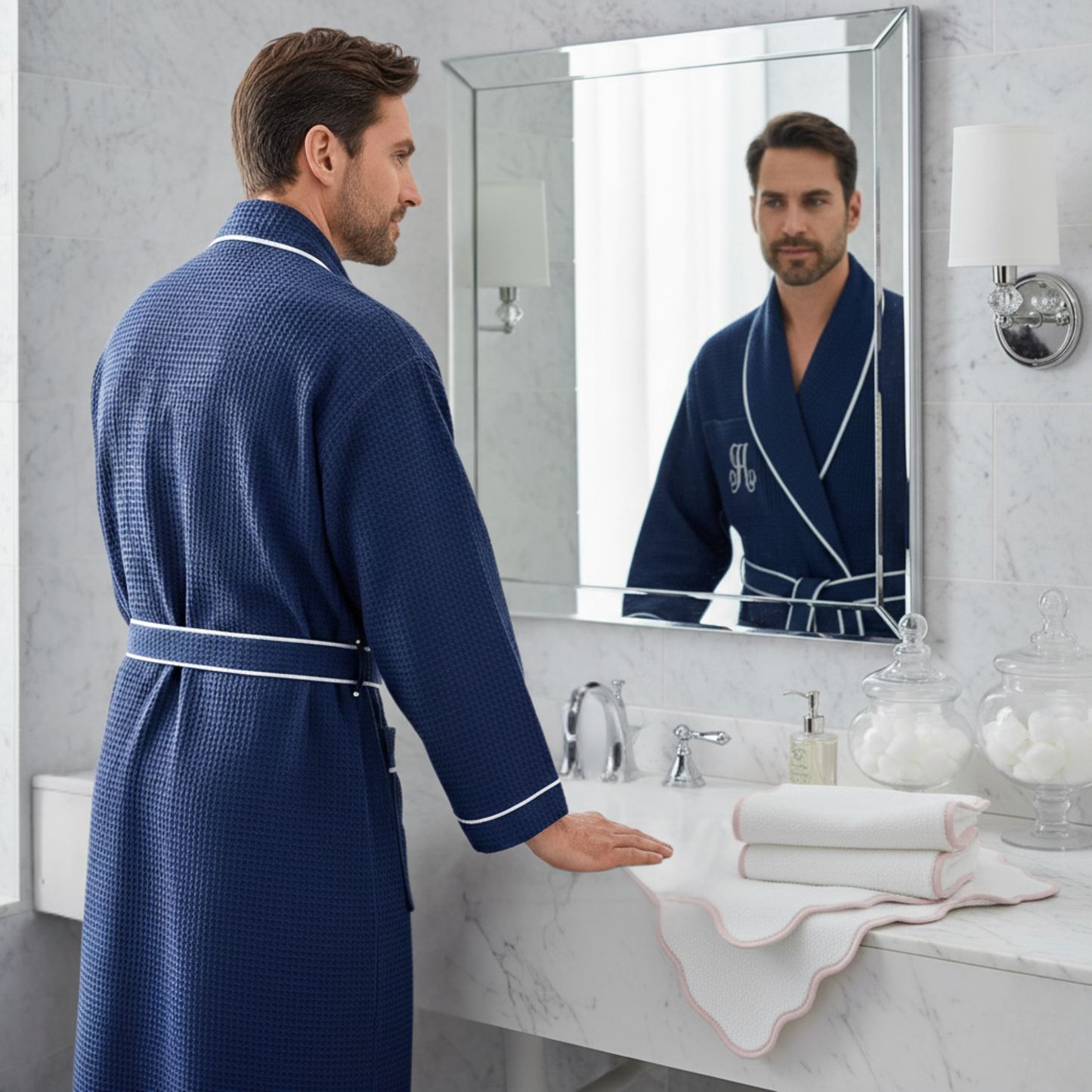 Robe Masculino de Waffle Premium