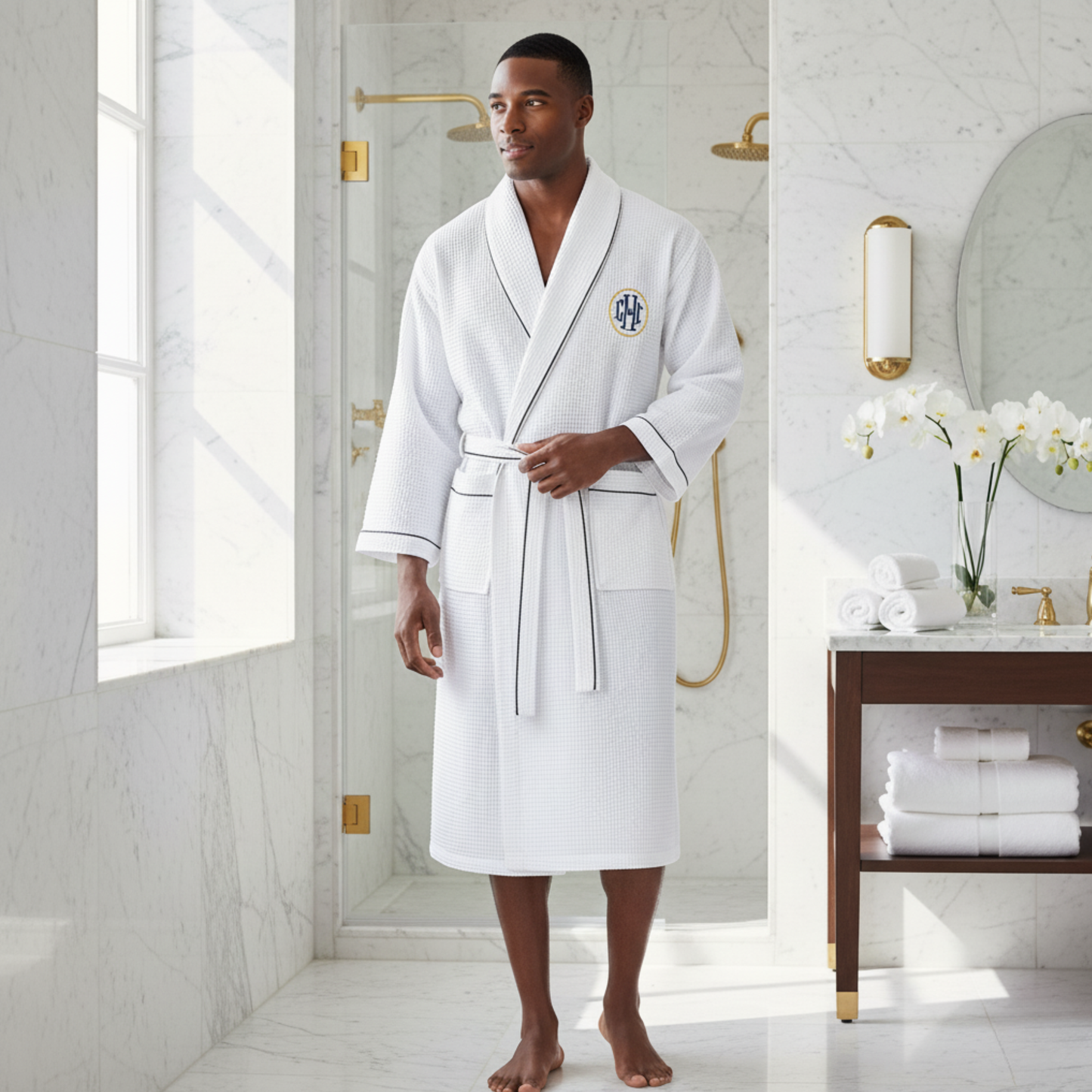 Robe Masculino de Waffle Premium
