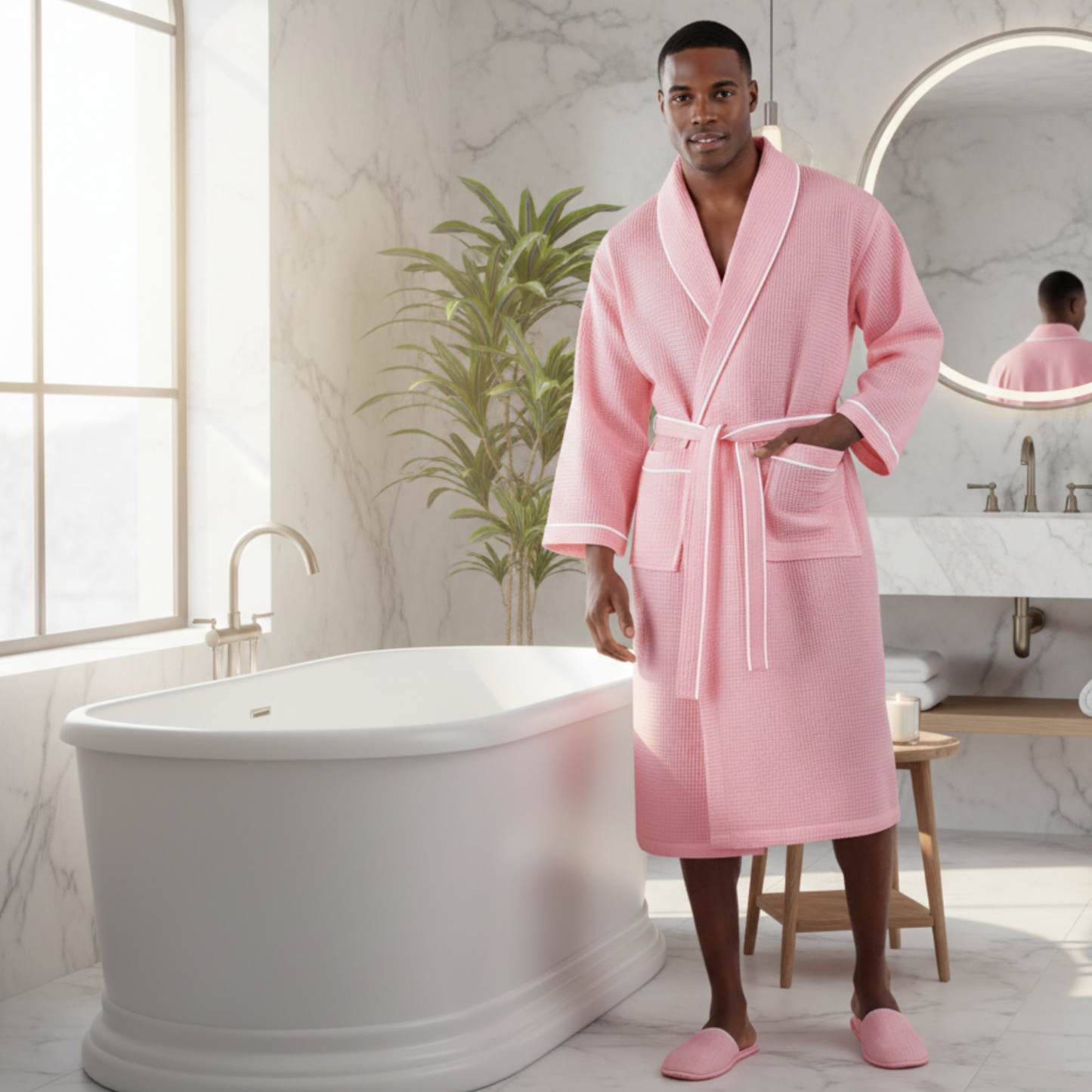 Robe Masculino de Waffle Premium