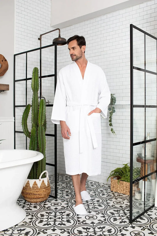 Roupão Waffle Spa para Homens - Absorvente, Leve